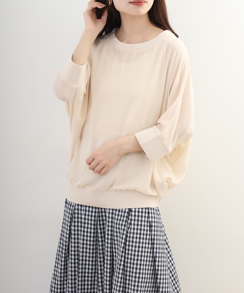OMNES(オムネス)の「シアードルマン レイヤード5分袖プルオーバー(Tシャツ/カットソー・レディース・ナチュラル・FREE)」の5枚目の写真
