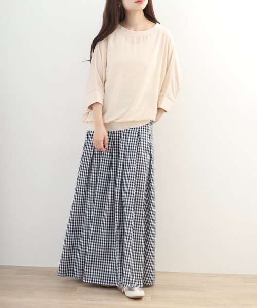 OMNES(オムネス)の「シアードルマン レイヤード5分袖プルオーバー(Tシャツ/カットソー・レディース・ナチュラル・FREE)」の7枚目の写真