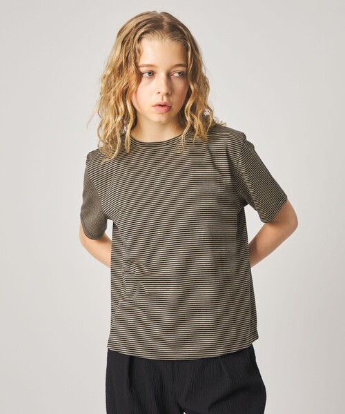 Steven Alan(スティーブンアラン)の「<Steven Alan>ウール ジャージー Tシャツ(Tシャツ/カットソー・レディース・オフホワイト/ブラック/モカ・FREE)」の5枚目の写真