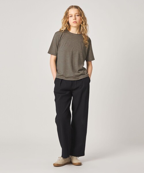 Steven Alan(スティーブンアラン)の「<Steven Alan>ウール ジャージー Tシャツ(Tシャツ/カットソー・レディース・オフホワイト/ブラック/モカ・FREE)」の6枚目の写真