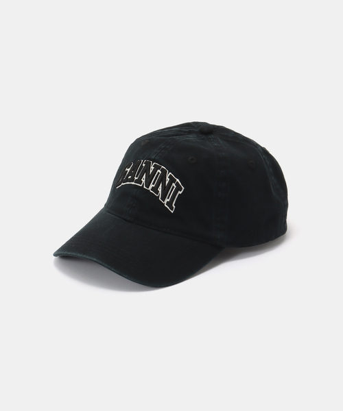 GANNI（ガニー）の「GANNI / ガニー Washed Cotton Canvas Cap  Emb（キャップ・レディース・ブラック・FREE）」の3枚目の写真