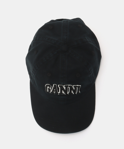 GANNI（ガニー）の「GANNI / ガニー Washed Cotton Canvas Cap  Emb（キャップ・レディース・ブラック・FREE）」の7枚目の写真