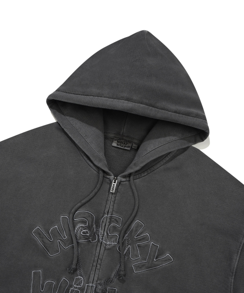 Wacky WiLLy(ワッキーウィリー)の「ピグメントビンテージフードジップアップチャコール(パーカー・レディース・その他・SMALL/MEDIUM/LARGE/X-LARGE)」の2枚目の写真