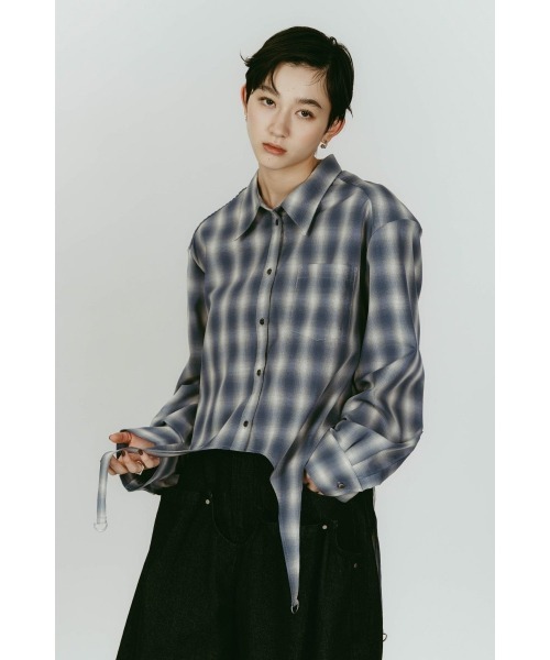 Knuth Marf(クヌースマーフ)の「design overshirt(シャツ/ブラウス・レディース・グリーン/ブルー/ホワイト・FREE)」の3枚目の写真