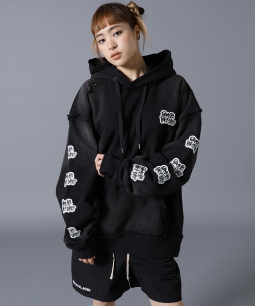 over print(オーバープリント)の「overprint/オーバープリント/PATCH Hoodie 7th Anniversary(パーカー・レディース・ブラック・XL/S/L/M)」の1枚目の写真