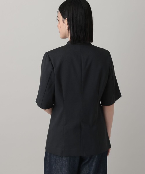 A part by（アパートバイ）の「フィットノーカラーSSジャケット/（ノーカラージャケット・レディース・ベージュ/ブラック・FREE）」の11枚目の写真