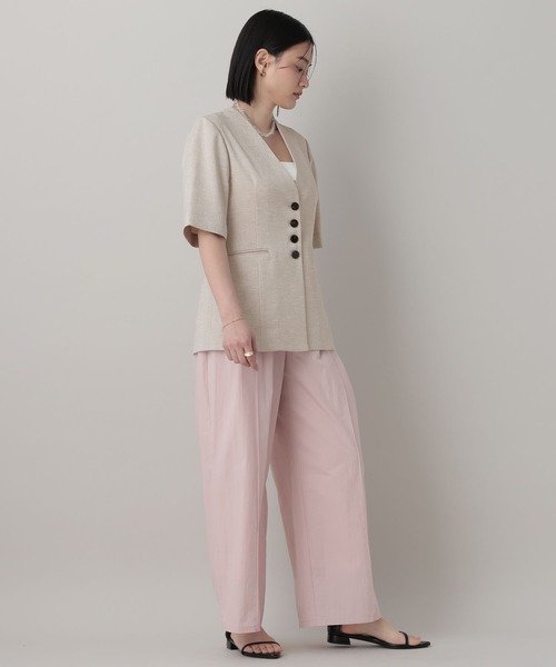 A part by（アパートバイ）の「フィットノーカラーSSジャケット/（ノーカラージャケット・レディース・ベージュ/ブラック・FREE）」の15枚目の写真