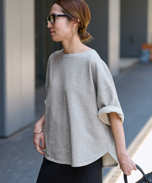 ≪新色 / 追加≫ミニ裏毛ハーフスリーブラウンドTee（Tシャツ