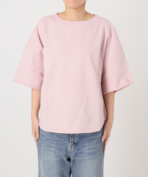 FRAMeWORK（フレームワーク）の「≪新色 / 追加≫ミニ裏毛ハーフスリーブラウンドTee（Tシャツ/カットソー・レディース・グレー/ブラック/アイボリー/バーガンディー・FREE）」の8枚目の写真