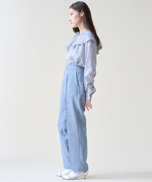 Tiara（ティアラ）の「フリルギャザーブラウス（シャツ/ブラウス・レディース・サックスブルー/ホワイト/ネイビー・FREE）」の11枚目の写真