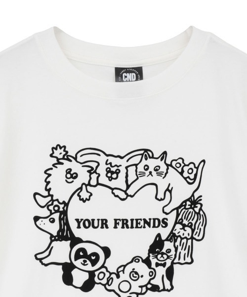 Candy Stripper（キャンディストリッパー）の「YOUR FRIENDS Tシャツ（Tシャツ/カットソー・レディース・オフホワイト/ピンク/チャコール・M/L/XL）」の5枚目の写真