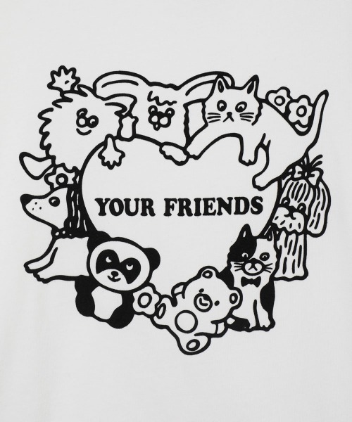 Candy Stripper（キャンディストリッパー）の「YOUR FRIENDS Tシャツ（Tシャツ/カットソー・レディース・オフホワイト/ピンク/チャコール・M/L/XL）」の8枚目の写真