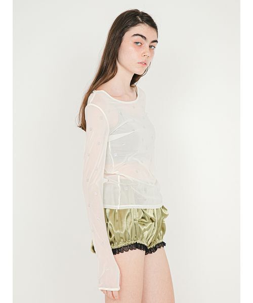 SORIN(ソリン )の「S Motif Sheer Top/Sモチーフ シアートップ(Tシャツ/カットソー・レディース・ブラック/サックスブルー/オフホワイト・38)」の12枚目の写真