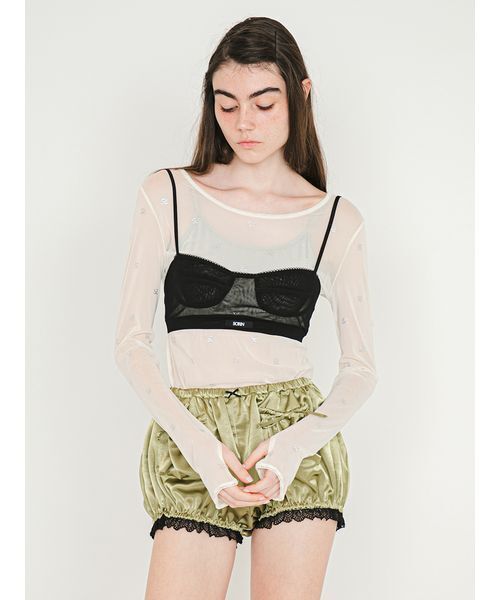SORIN(ソリン )の「S Motif Sheer Top/Sモチーフ シアートップ(Tシャツ/カットソー・レディース・ブラック/サックスブルー/オフホワイト・38)」の9枚目の写真