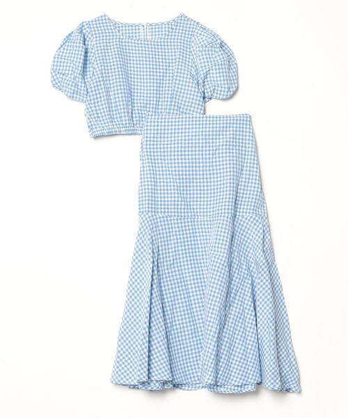 FREE STYLISTS(フリー スタイリスト)の「YUGA_YGMC Korean style Checkered top and ruffle skirt set(ワンピース・レディース・ブラック/ブルー・FREE)」の2枚目の写真