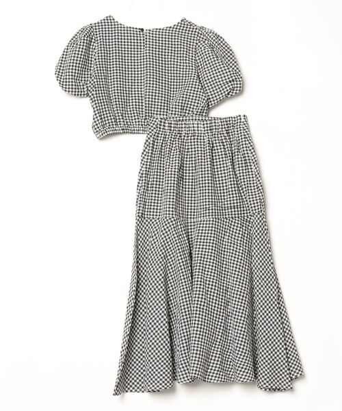 FREE STYLISTS(フリー スタイリスト)の「YUGA_YGMC Korean style Checkered top and ruffle skirt set(ワンピース・レディース・ブラック/ブルー・FREE)」の3枚目の写真