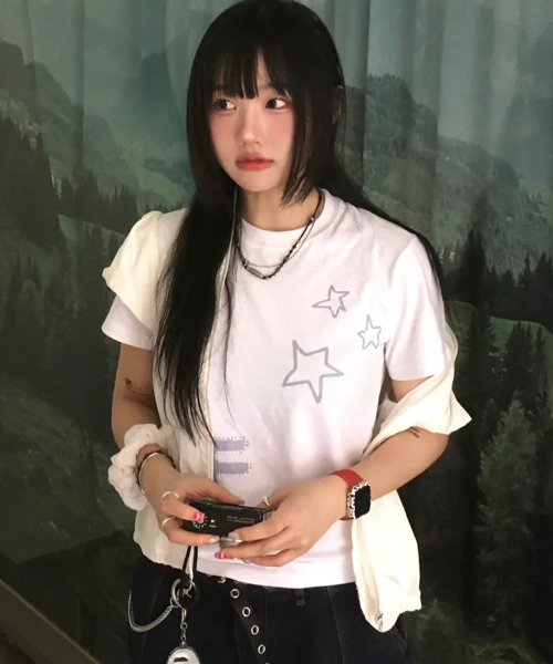 GRAVER（グレーバー）の「[ウーマン]スリム半袖Tシャツ_3カラー（Tシャツ/カットソー・レディース・ホワイト/スカイブルー/ブラック・ONE SIZE）」の8枚目の写真