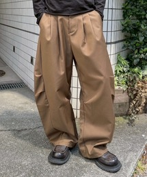 Chikashitsu +】pleats chino wide pants / 【チカシツプラス