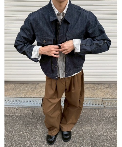 Chikashitsu +(チカシツプラス)の「【Chikashitsu +】2 tuck side design curve pants / 【チカシツプラス】2タックサイドデザインカーブパンツ(その他パンツ・メンズ・ブラウン/グレー/ブラック・L/M)」の20枚目の写真