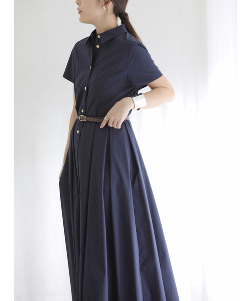 La TOTALITE(ラトータリテ)の「【洗える】タックシャツワンピース(ワンピース・レディース・キャメル/ネイビー・36/38)」の2枚目の写真