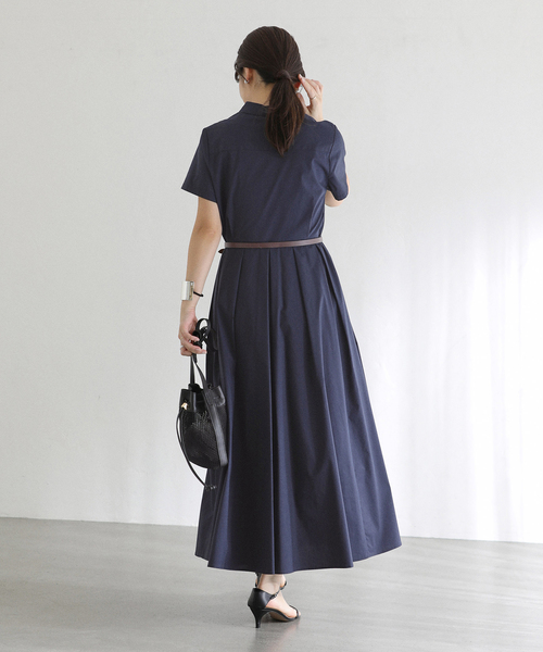 La TOTALITE(ラトータリテ)の「【洗える】タックシャツワンピース(ワンピース・レディース・キャメル/ネイビー・36/38)」の10枚目の写真