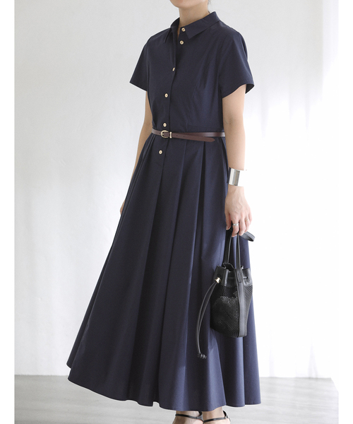 La TOTALITE(ラトータリテ)の「【洗える】タックシャツワンピース(ワンピース・レディース・キャメル/ネイビー・36/38)」の12枚目の写真