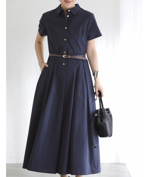 La TOTALITE(ラトータリテ)の「【洗える】タックシャツワンピース(ワンピース・レディース・キャメル/ネイビー・36/38)」の13枚目の写真