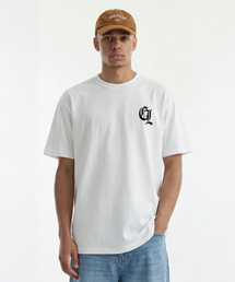 フロントスモールロゴオールドシエル半袖Tシャツホワイト