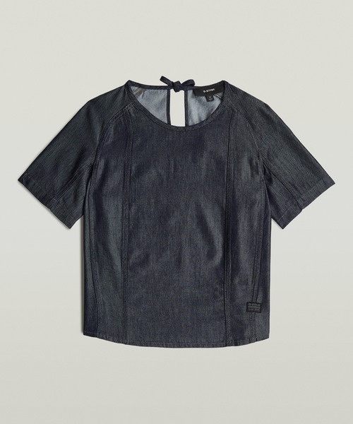 G-STAR(ジースター)の「Woven T-Shirt/バックデザインウーブンTシャツ(Tシャツ/カットソー・レディース・ダークインディゴブルー・X-SMALL/SMALL/MEDIUM)」の4枚目の写真