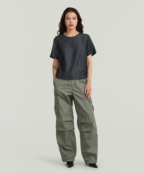 G-STAR(ジースター)の「Woven T-Shirt/バックデザインウーブンTシャツ(Tシャツ/カットソー・レディース・ダークインディゴブルー・X-SMALL/SMALL/MEDIUM)」の5枚目の写真