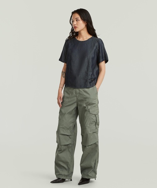G-STAR(ジースター)の「Woven T-Shirt/バックデザインウーブンTシャツ(Tシャツ/カットソー・レディース・ダークインディゴブルー・X-SMALL/SMALL/MEDIUM)」の6枚目の写真