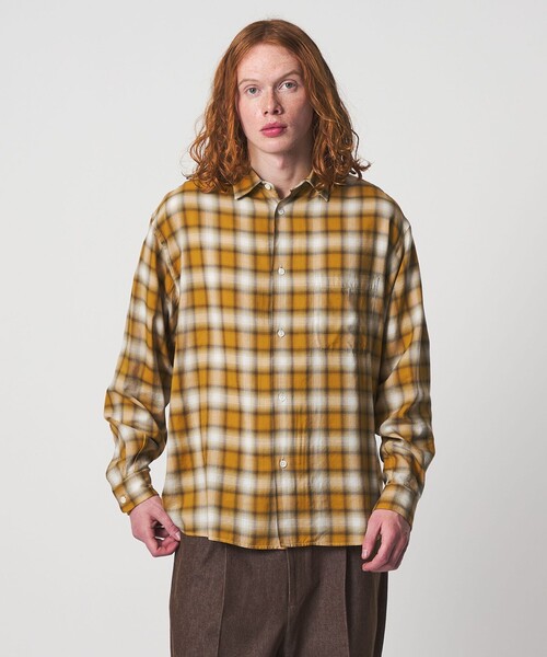 UNITED ARROWS & SONS（ユナイテッドアローズアンドサンズ）の「＜UNITED ARROWS & SONS＞ OMBRE CHECK REG SHIRT/シャツ（シャツ/ブラウス・メンズ・ブラック/マスタード・S/XL/M/L）」の5枚目の写真