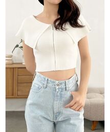 MERCURYDUO | ZIPオフショルニット(ニット/セーター)