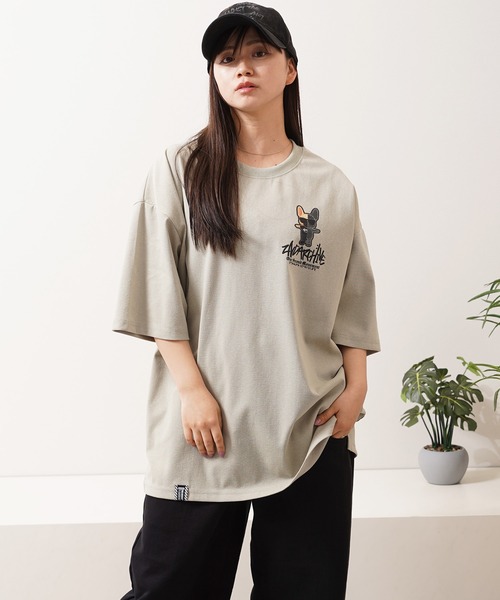 1111clothing(ワンフォークロージング)の「【2ND ARCHIVE】サングラスドッグ オーバーサイズ リフレクター 半袖Tシャツ / ビッグシルエット / ユニセックス(Tシャツ/カットソー・メンズ・ダークグリーン/ブラック/ホワイト/ライトカーキ・FREE)」の5枚目の写真