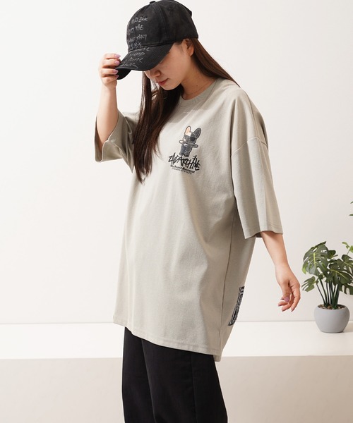 1111clothing(ワンフォークロージング)の「【2ND ARCHIVE】サングラスドッグ オーバーサイズ リフレクター 半袖Tシャツ / ビッグシルエット / ユニセックス(Tシャツ/カットソー・メンズ・ダークグリーン/ブラック/ホワイト/ライトカーキ・FREE)」の7枚目の写真