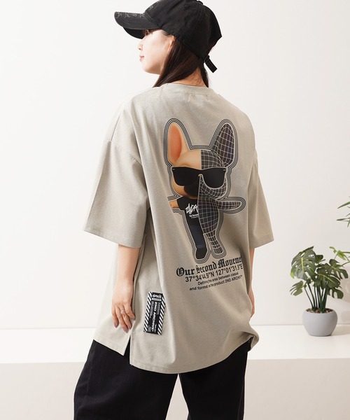 1111clothing(ワンフォークロージング)の「【2ND ARCHIVE】サングラスドッグ オーバーサイズ リフレクター 半袖Tシャツ / ビッグシルエット / ユニセックス(Tシャツ/カットソー・メンズ・ダークグリーン/ブラック/ホワイト/ライトカーキ・FREE)」の8枚目の写真