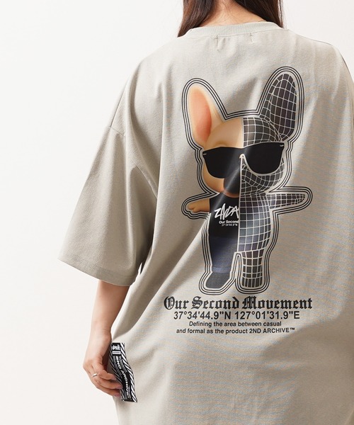 1111clothing(ワンフォークロージング)の「【2ND ARCHIVE】サングラスドッグ オーバーサイズ リフレクター 半袖Tシャツ / ビッグシルエット / ユニセックス(Tシャツ/カットソー・メンズ・ダークグリーン/ブラック/ホワイト/ライトカーキ・FREE)」の9枚目の写真