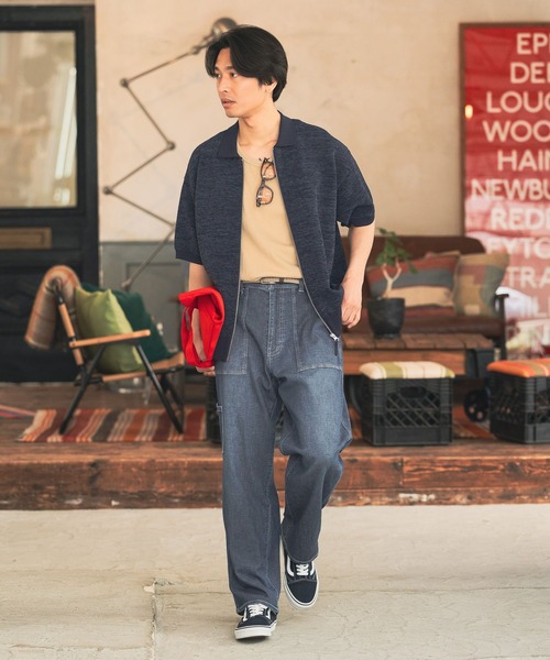 BAYFLOW（ベイフロー）の「［柔らかくて穿きやすい］メッシュデニムペインターパンツ【ストレッチ・ウエストイージー仕様】（デニムパンツ・メンズ・ダークブルー/ブルー・LARGE/MEDIUM）」の18枚目の写真