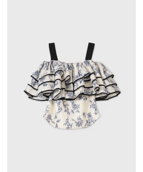 EIMY ISTOIRE（エイミーイストワール）の「OFF SHOULDER JOUY FRILL TOPS（その他トップス・レディース・ネイビー/バーガンディー・38/36）」の10枚目の写真