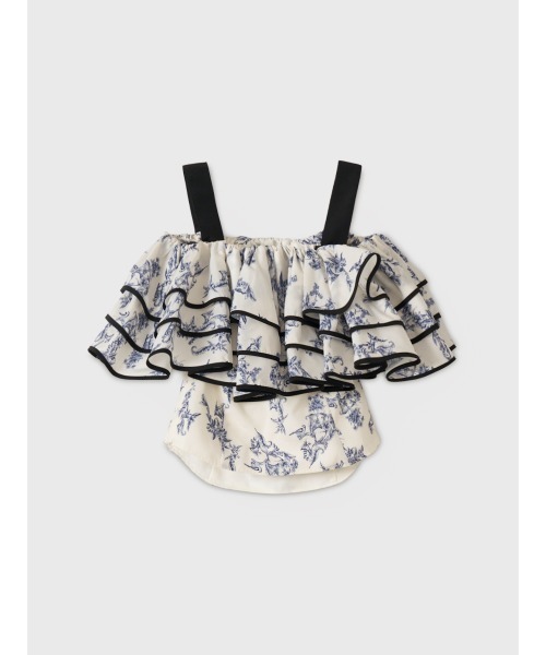 EIMY ISTOIRE（エイミーイストワール）の「OFF SHOULDER JOUY FRILL TOPS（その他トップス・レディース・ネイビー/バーガンディー・38/36）」の11枚目の写真