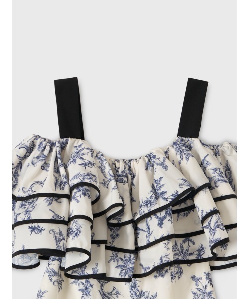 EIMY ISTOIRE（エイミーイストワール）の「OFF SHOULDER JOUY FRILL TOPS（その他トップス・レディース・ネイビー/バーガンディー・38/36）」の12枚目の写真