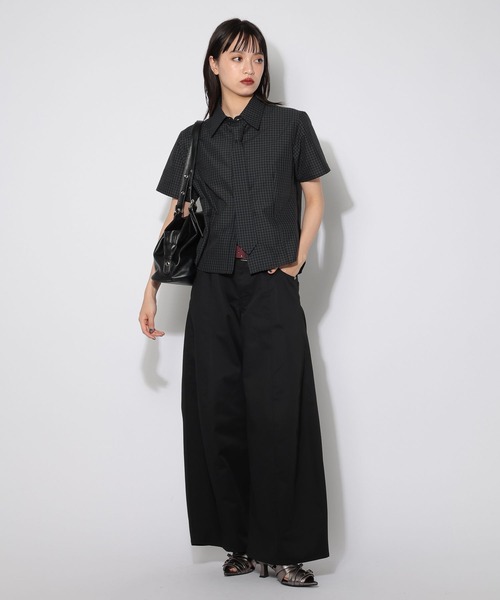 PAGEBOY(ページボーイ)の「バレルツイルパンツ/バレルレッグチノパンツ(チノパンツ・レディース・チャコールグレー/ブラック・FREE)」の3枚目の写真
