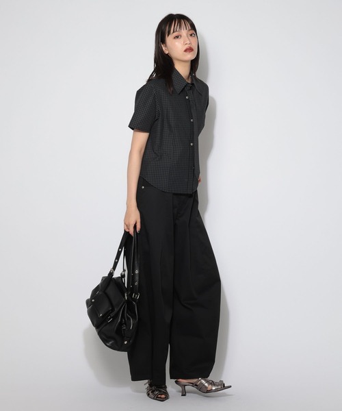 PAGEBOY(ページボーイ)の「バレルツイルパンツ/バレルレッグチノパンツ(チノパンツ・レディース・チャコールグレー/ブラック・FREE)」の5枚目の写真