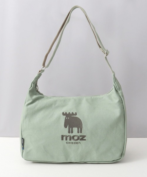 moz(モズ)の「キャンバス 広マチ ミドルサイズ ショルダーバッグ A4収納対応(ショルダーバッグ・レディース・グリーン/ホワイト/グレー/ブラック/ストライプ・FREE)」の22枚目の写真