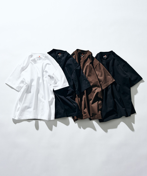 HANES(ヘインズ)の「【Hanes × 417 EDIFICE】別注 BEEFY CREW NECK T-SHIRT(MODERN FIT)(Tシャツ/カットソー・メンズ・ブラウン/ネイビー/ホワイト/ブラック・X-LARGE/LARGE/MEDIUM/SMALL)」の7枚目の写真