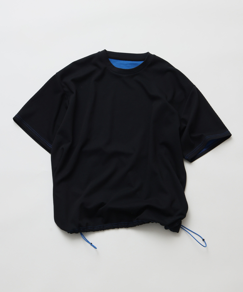 JOURNAL STANDARD relume（ジャーナルスタンダード　レリューム）の「ダブルフェイス 配色 スピンドル Tシャツ（Tシャツ/カットソー・メンズ・グレー/ブラック/ブラウン・MEDIUM/LARGE）」の2枚目の写真