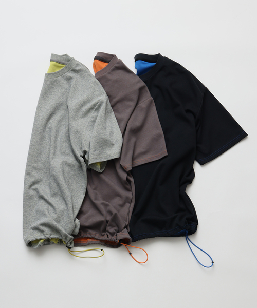 JOURNAL STANDARD relume（ジャーナルスタンダード　レリューム）の「ダブルフェイス 配色 スピンドル Tシャツ（Tシャツ/カットソー・メンズ・グレー/ブラック/ブラウン・MEDIUM/LARGE）」の4枚目の写真