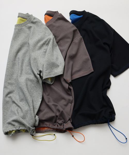 JOURNAL STANDARD relume（ジャーナルスタンダード　レリューム）の「ダブルフェイス 配色 スピンドル Tシャツ（Tシャツ/カットソー・メンズ・グレー/ブラック/ブラウン・MEDIUM/LARGE）」の5枚目の写真