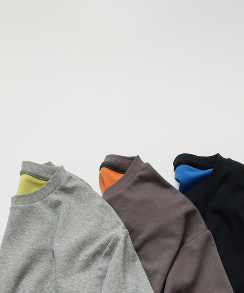 JOURNAL STANDARD relume（ジャーナルスタンダード　レリューム）の「ダブルフェイス 配色 スピンドル Tシャツ（Tシャツ/カットソー・メンズ・グレー/ブラック/ブラウン・MEDIUM/LARGE）」の6枚目の写真