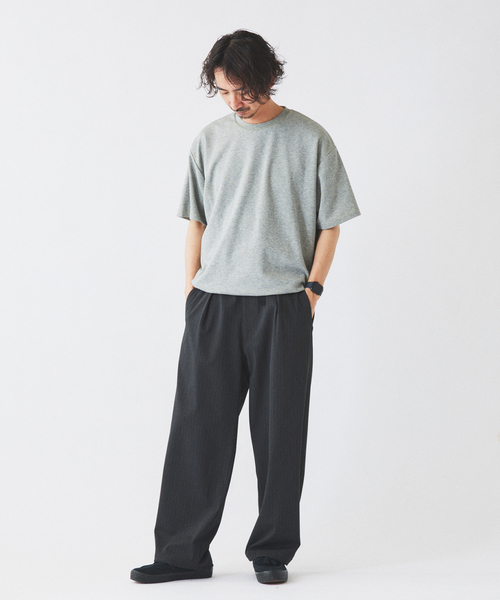 JOURNAL STANDARD relume（ジャーナルスタンダード　レリューム）の「ダブルフェイス 配色 スピンドル Tシャツ（Tシャツ/カットソー・メンズ・グレー/ブラック/ブラウン・MEDIUM/LARGE）」の8枚目の写真